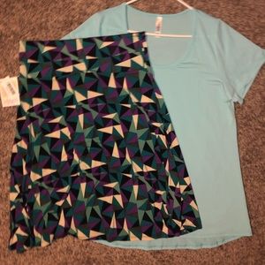 NEW Lularoe Classic T and Azure Skirt